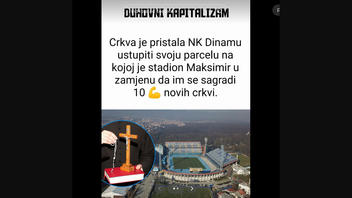 Fact Check: Deal Does NOT Provide Ten New Churches In Exchange For Church-Owned Land Near New Stadium In Zagreb 