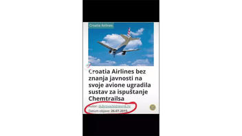 Fact Check: Croatia Airlines Did NOT Install Chemtrail System On Their Planes